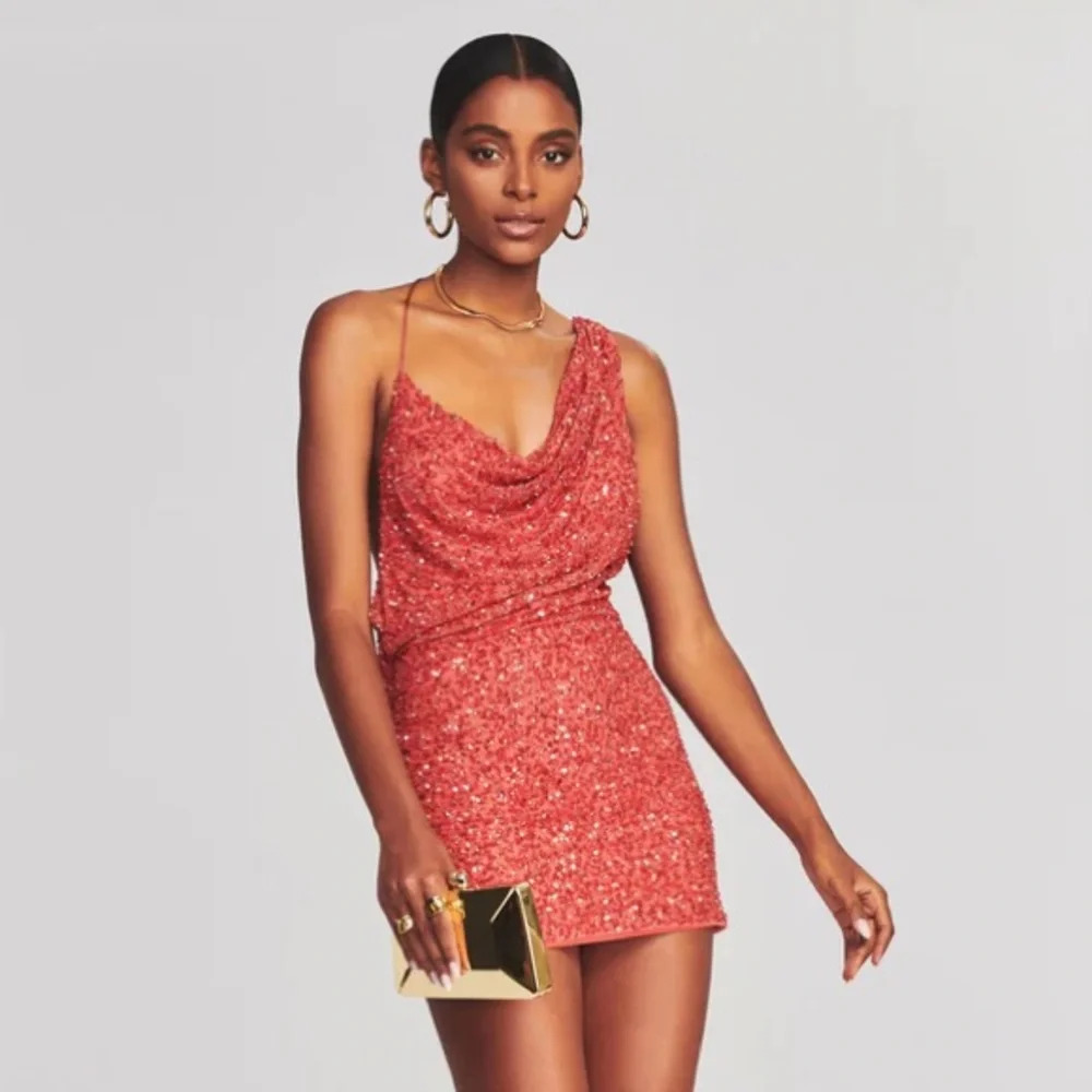 Retrofete Red Sequin Mini Dress